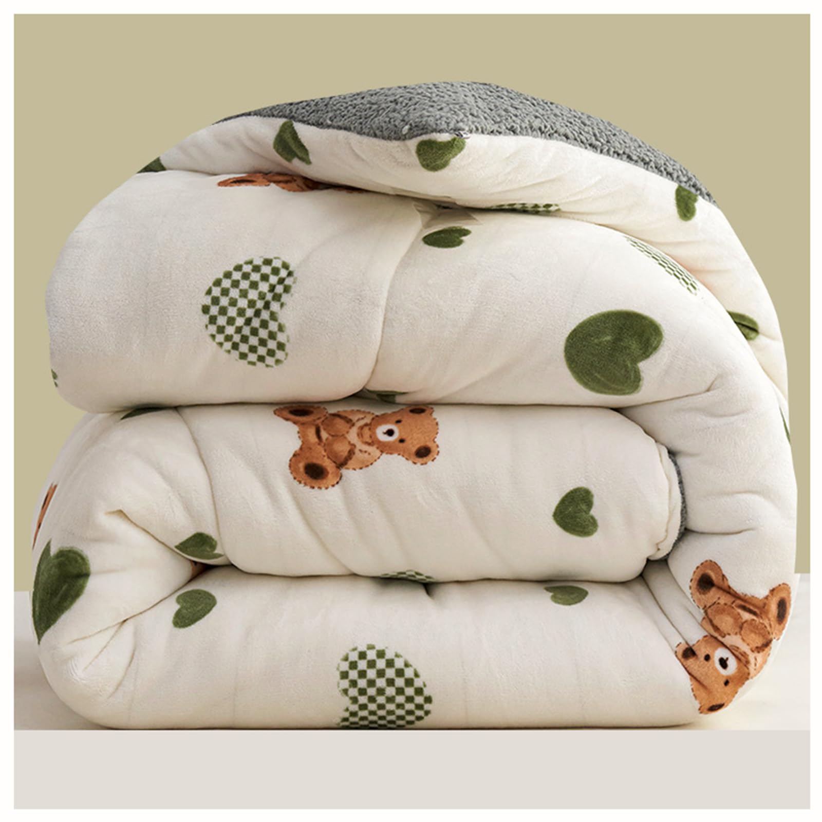 ZTGL Autumn and Winter Flannel Blanket, Thickened Soft Insulation Lamb Cashmere Quilt, Fluffy Double Sided Milk Velvet Comforter Core, Lightweight Duvet,K,200x230cm(3.0kg)