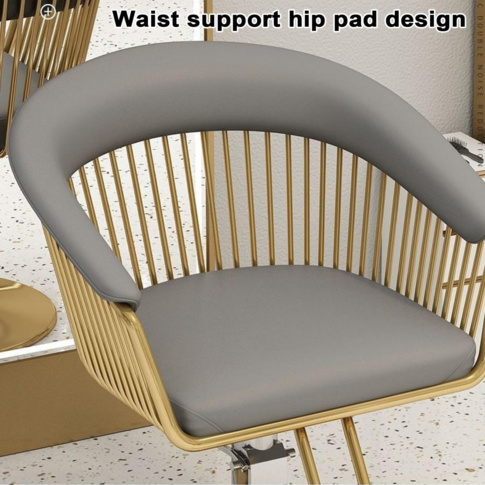 Sillas de barbero, Silla de salón hidráulica Ajustable para estilistas - Silla de barbero de Cuero sintético PU Impermeable con reposapiés de Metal, Ideal para barberías y Uso doméstico (Neg