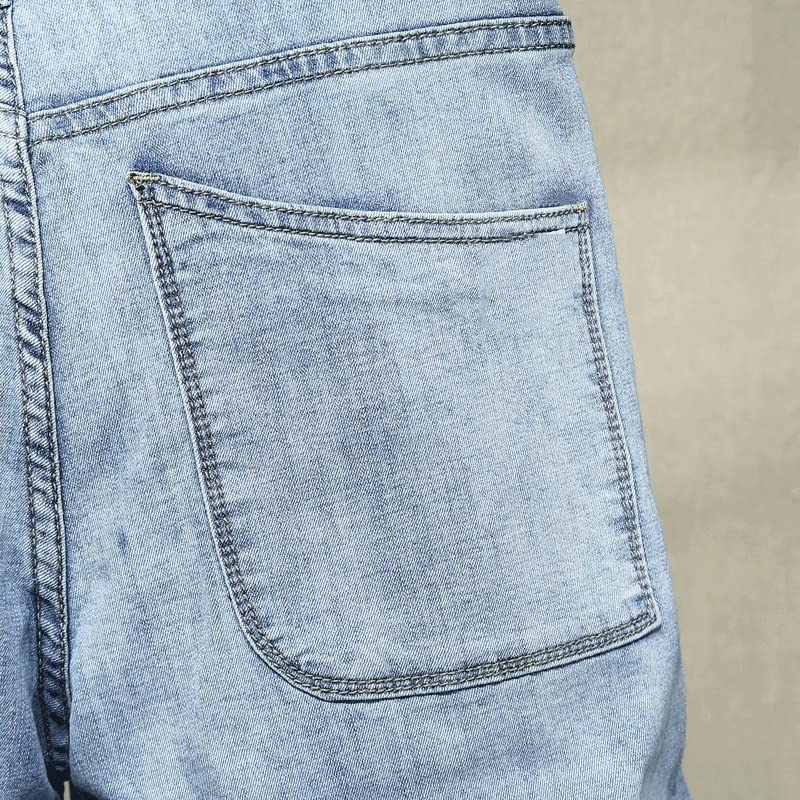 Jeans masculin à grosse poche droite style décontracté bleu clair - 4