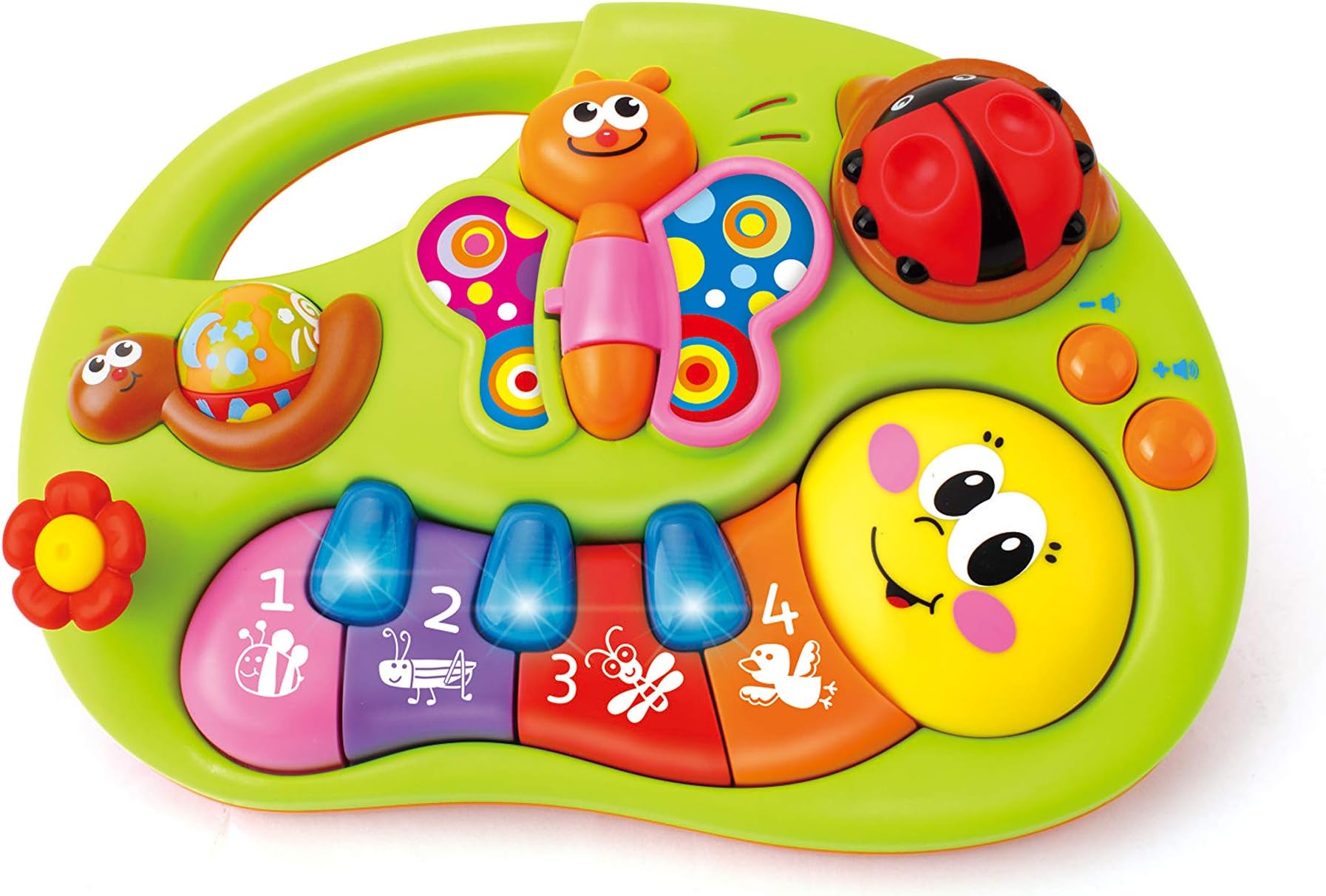 Smile Face Fun Keyboard - Interactive Baby Piano with 2 Modes (Learning & Music), Educational Toy with 1-2-3’s, Colors, Sounds, Musical Notes, and Sensory Stimulation for Toddlers 6M+