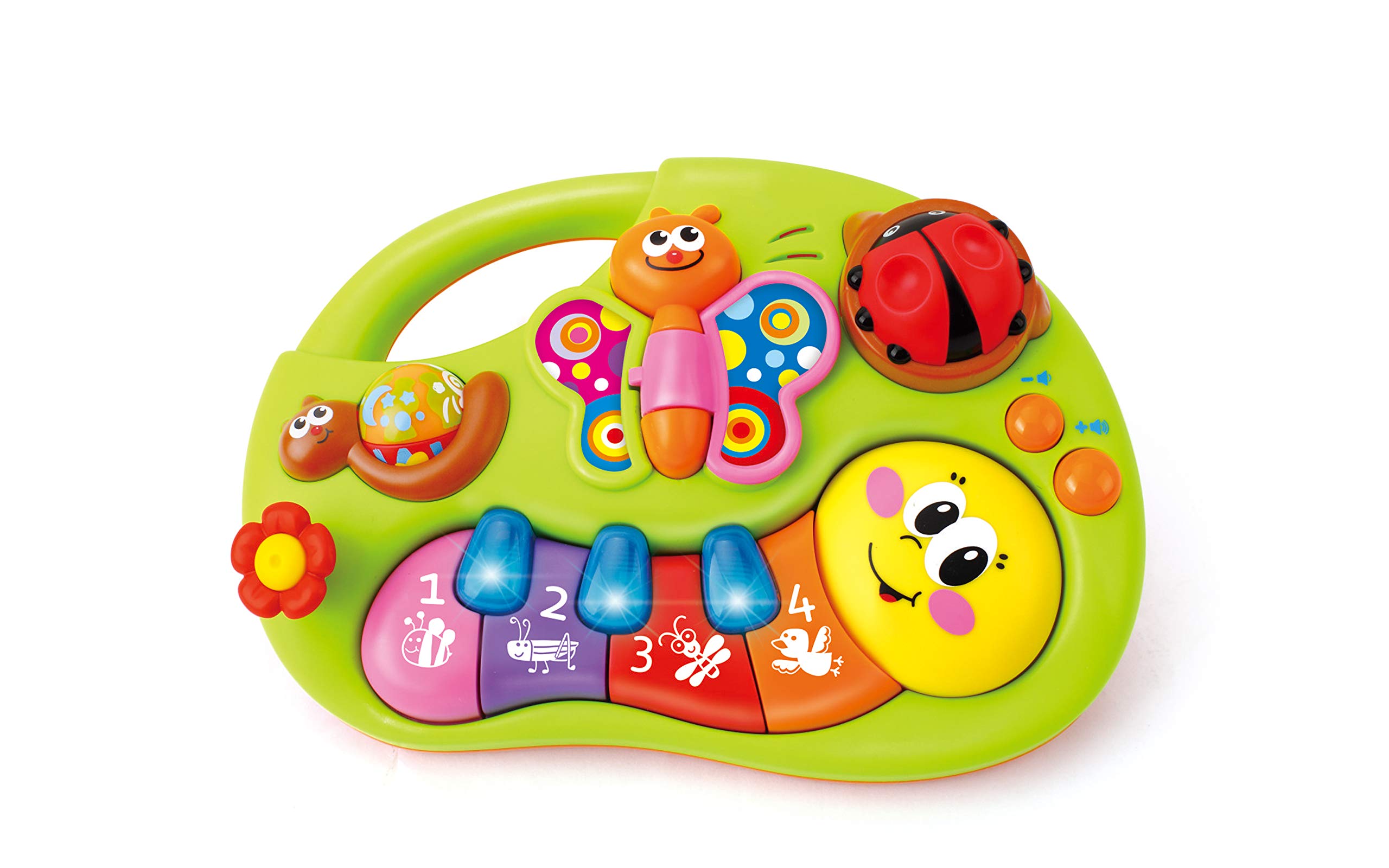 Hola Smile Face Fun Keyboard - Interactive Baby Piano with 2 Modes (Learning & Music), Educational Toy with 1-2-3’s, Colors, Sounds, Musical Notes, and Sensory Stimulation for Toddlers 6M+