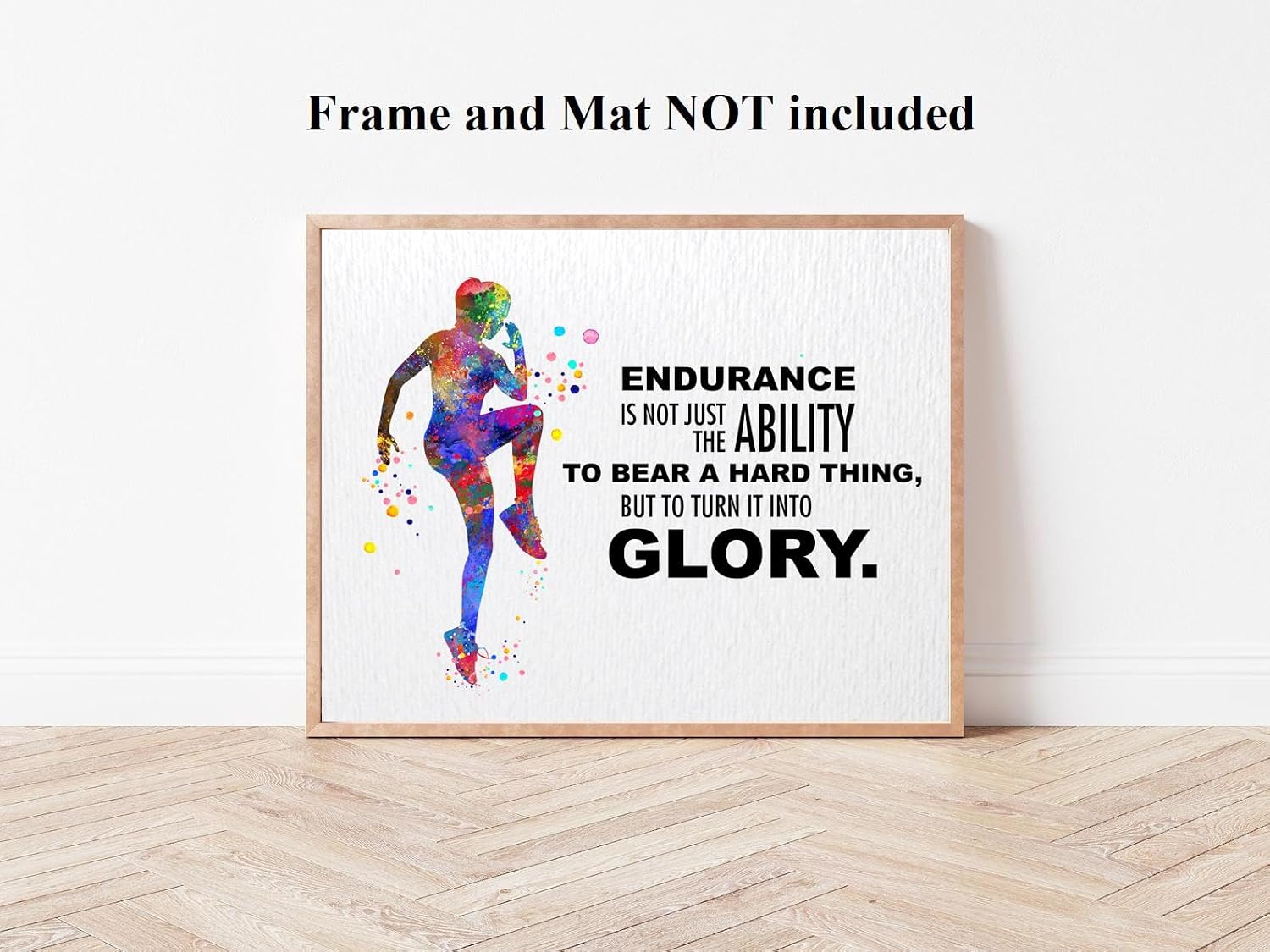 Dignovel Studios 11X14 Unframed Intensity Training Running Workout Exercise Woman Girl Endurance Ability Glory Inspirational Quotes Words Saying Wisdom Watercolor Art Print Home Decor DN560