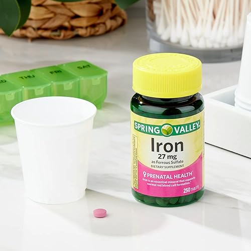 Miniatura 4 de Convergence Spring Valley Hierro como tabletas de sulfato ferroso Suplemento dietético, 27 mg, 250 unidades, sin conservantes, colorantes
