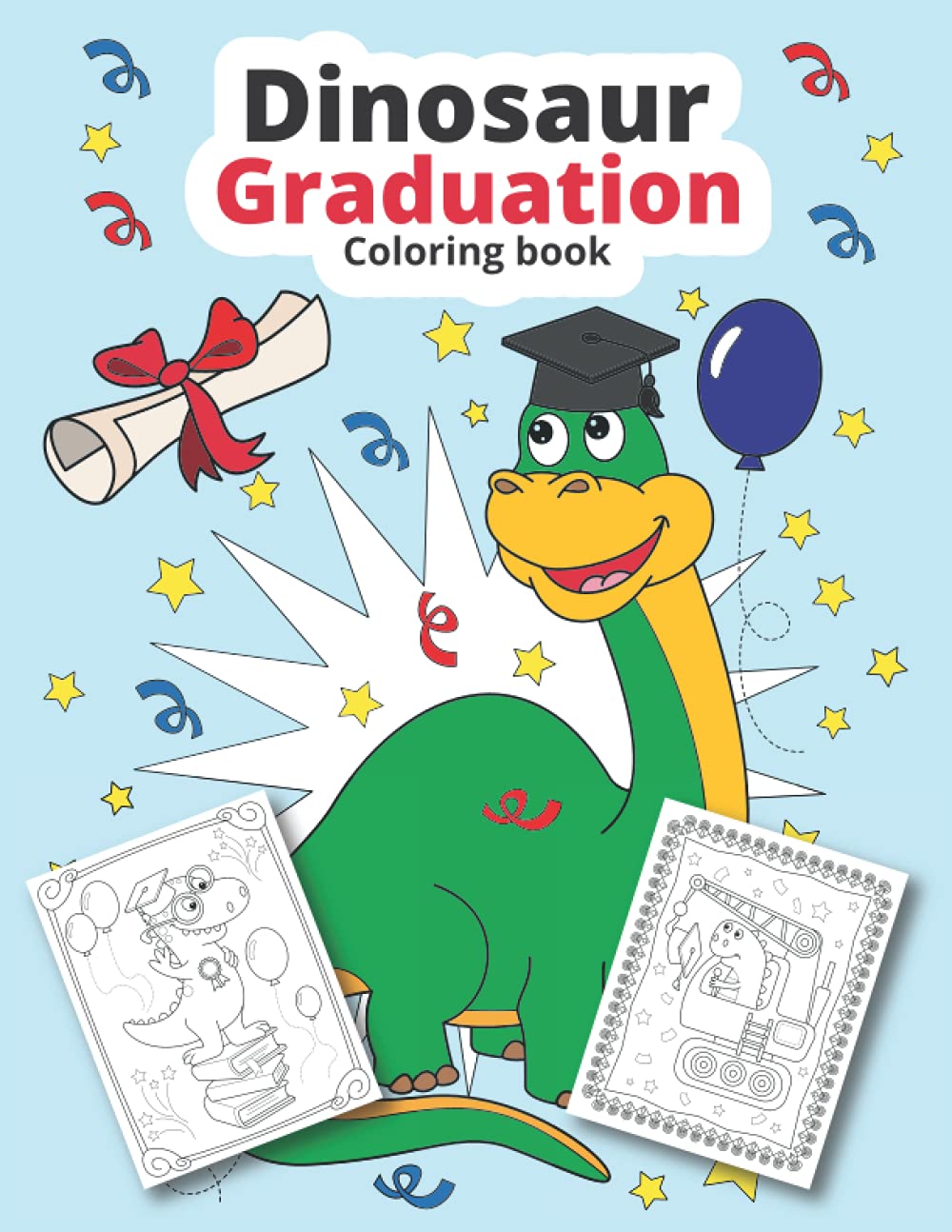 Dinosaur Graduation Coloring Page