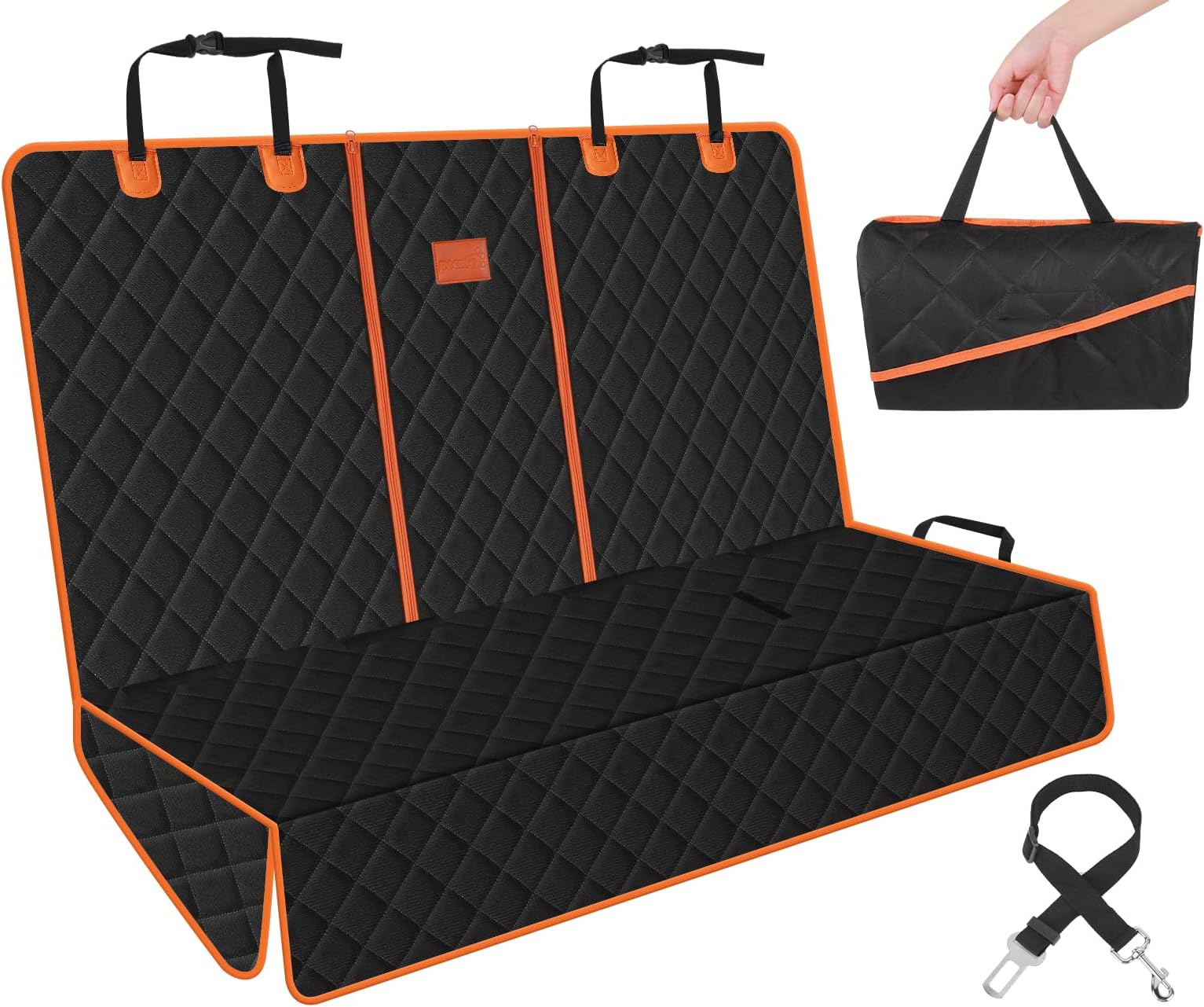 Pecute Dog Seat Cover for Back Seat, Foldable Dog Bench Rear Seat Cover Fit for