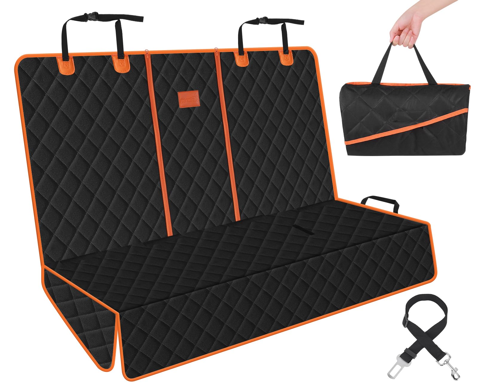 Pecute Coprisedile Auto per Cane Panca 143cm - Coprisedile per Cani Auto Posteriore Impermeabile, Resistente e Antiscivolo per Cani con Misura Universale Adatto per Camion e SUV,L,Nero