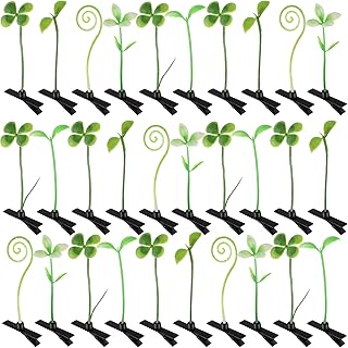 30 Pcs Bean Sprout Hair Clips Rave Mixed Style Plant Hairpins Hair Accessories for Party Irish(Greenery)