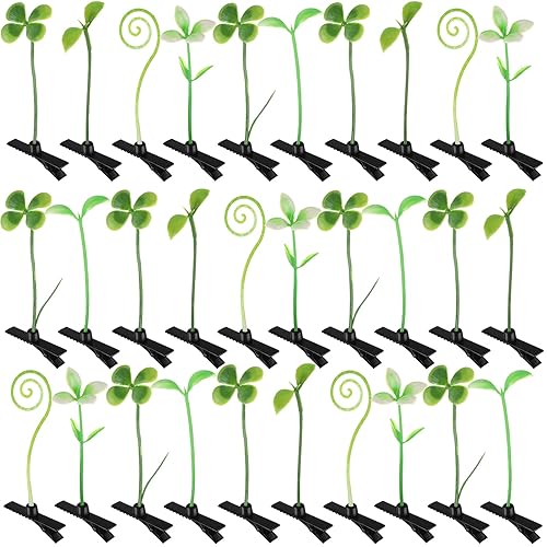 30 pinzas para el pelo de brotes de frijol, horquillas para plantas de estilo mixto, horquillas para el cabello, pasador de hierba, mariposa,