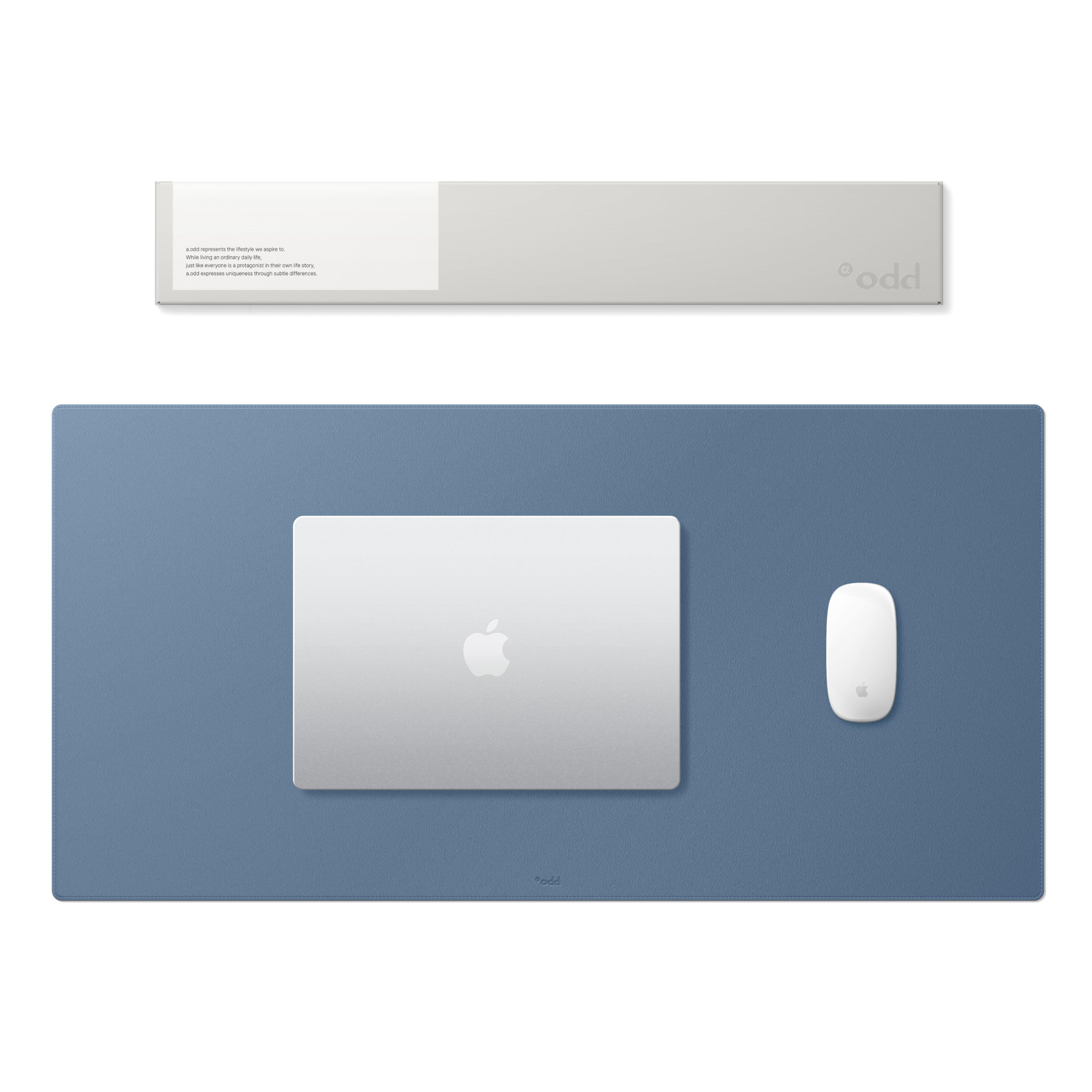 a.odd PU Leather Desk Mat | Large Mouse Pad & Desk Protector | Anti-Slip, Waterproof & Wipe-Clean Desk Pad for Home Office and Work (Dawn Blue)