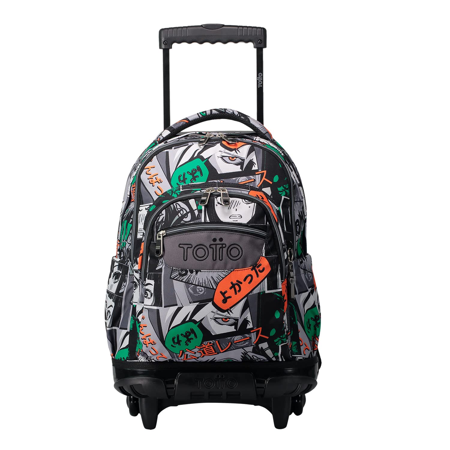 TOTTO Mochila escolar con ruedas manga - Renglones TAMAÑO GRANDE
