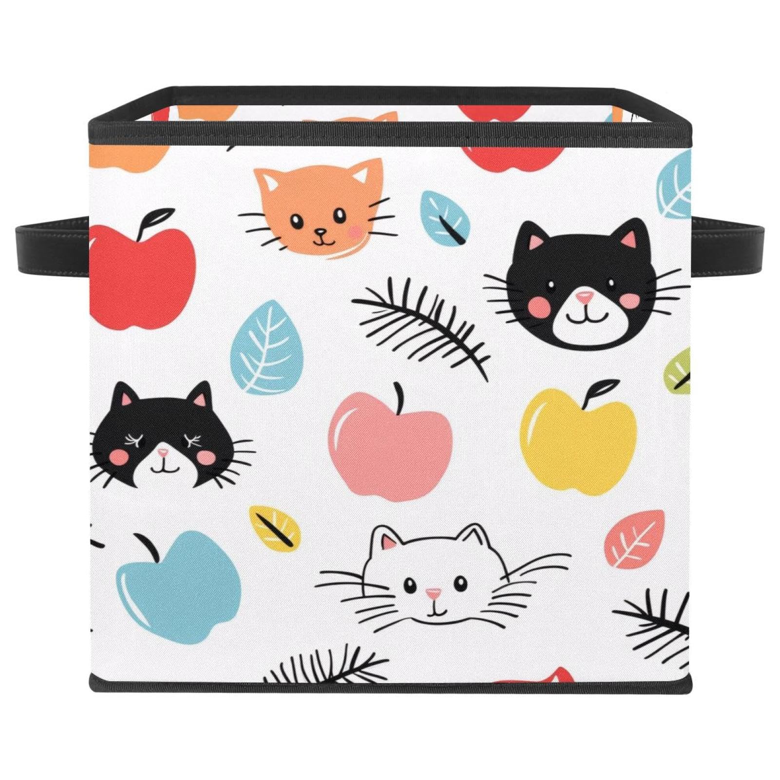 Panier de rangement chat pliable et robuste avec double poignées