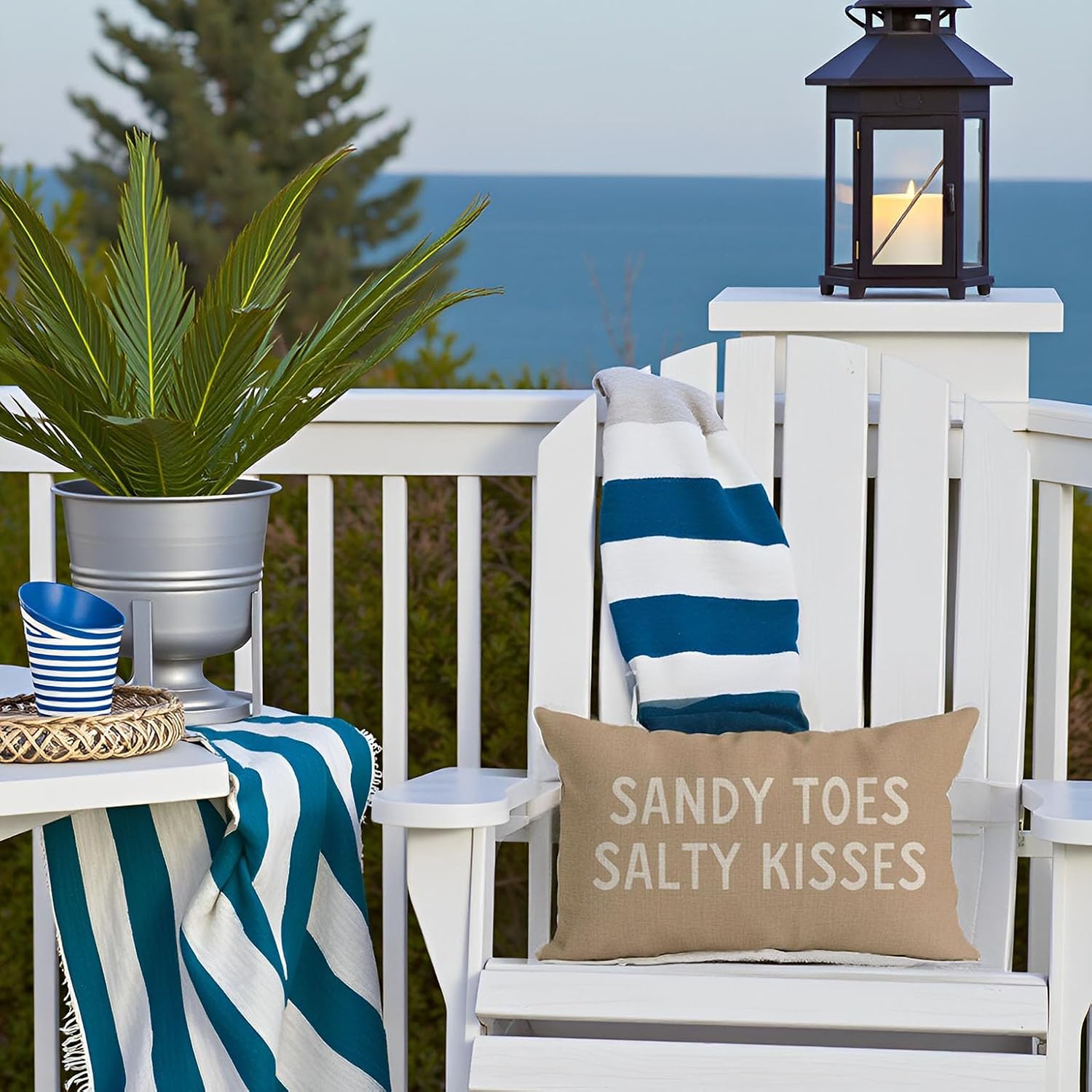 PANDICORN Summer Beach Throw Pillow Covers 12x20 Inch Sandy Toes and Salty Kisses Beige Outdoor Nautical Coastal Decorations Lumbar Decorative Cushion Case for Home Living Room Couch Sofa Porch Decor - Image 7