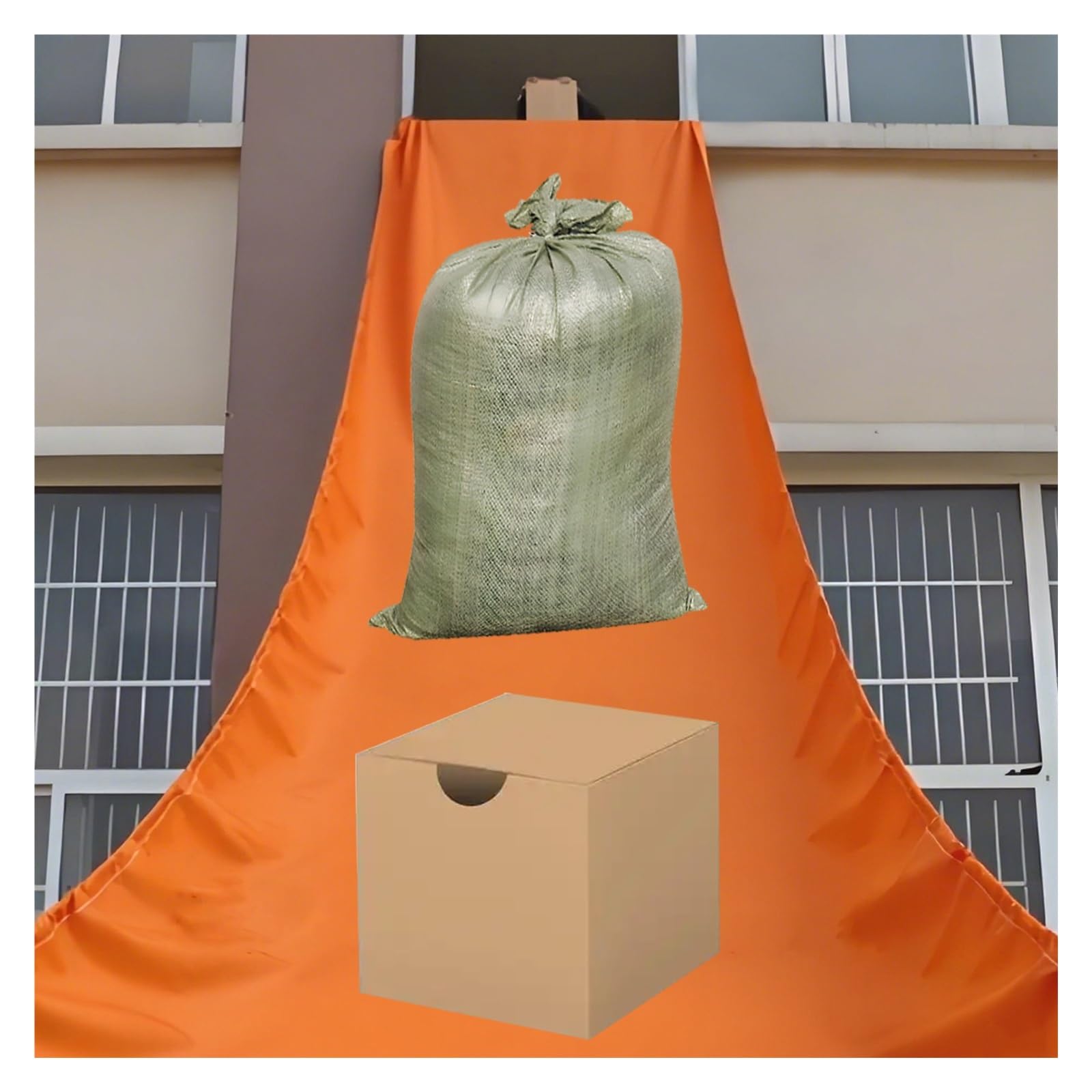 Podwyższona rynna plandekowa, nośność 60 kg, 0,7 mm, bardzo gruba zsyp na gruz, pomarańczowy, czarny, zielony, zsyp do magazynu logistycznego/szkoły (pomarańczowy, 1,5 x 8 m)