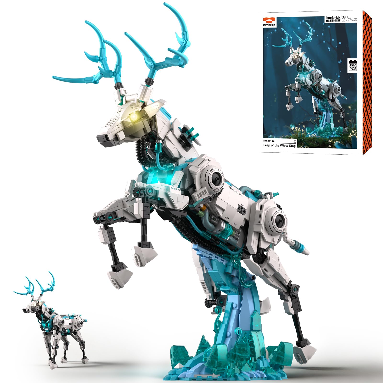 Cyberpunk Mecha Deer Building Blocks Set for Adults, Animal Model Kit