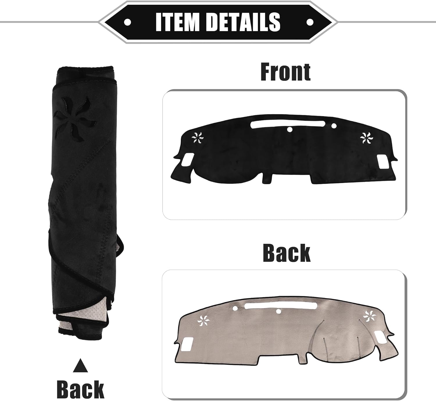 Car Dashboard Cover Mat Compatible for Nissan Altima 2019-2023, Protective Flannel Black Center Console Interior Trim Dash Board Mat