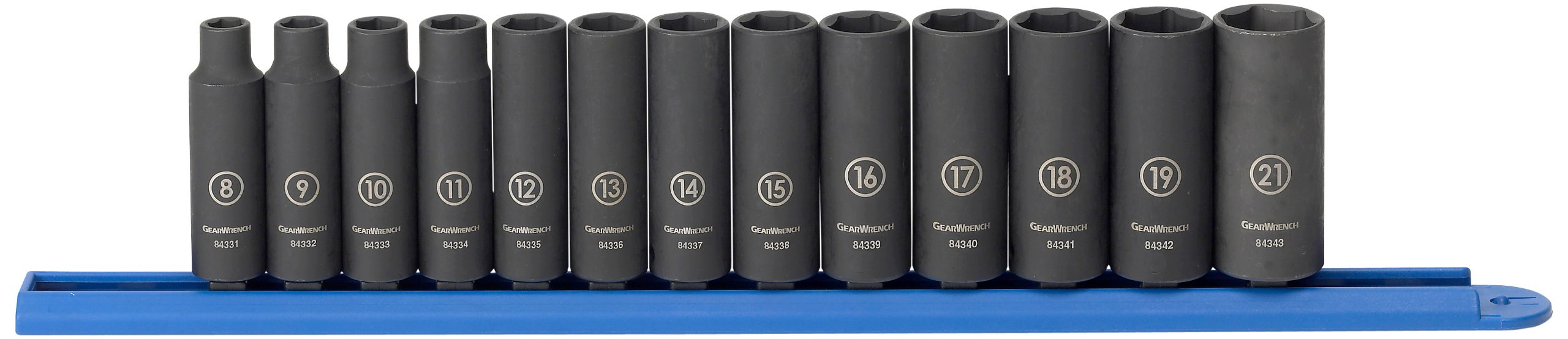 GEARWRENCH 84914 3/8-Inch Drive Impact Socket Set Deep Metric, 13-Piece