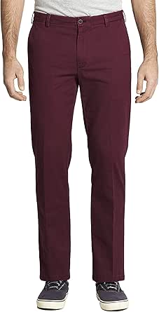 IZOD Men's Saltwater Stretch Flat Front Straight Fit Chino, Dark fig ...
