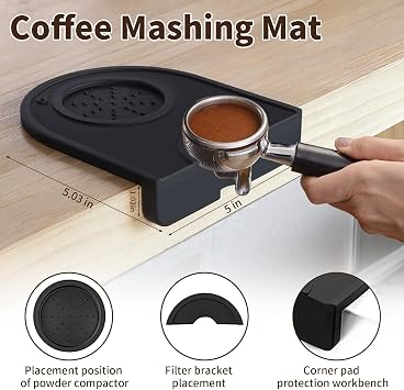 Espresso Coffee Knock Box, Coffee Machine Accessories 4.4 Inch Bin Small, Removable Knock Bar and Non-Slip Base with Coffees Stirring Needle and Towel, Coffees Grounds Knocks Box (Black)