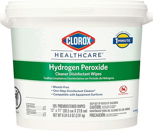 Miniatura 10 de Clorox Healthcare Toallitas desinfectantes limpiadoras de peróxido de hidrógeno, 6.75 x 5.75 pulgadas, 155 unidades, paquete de 6 (el paquete puede