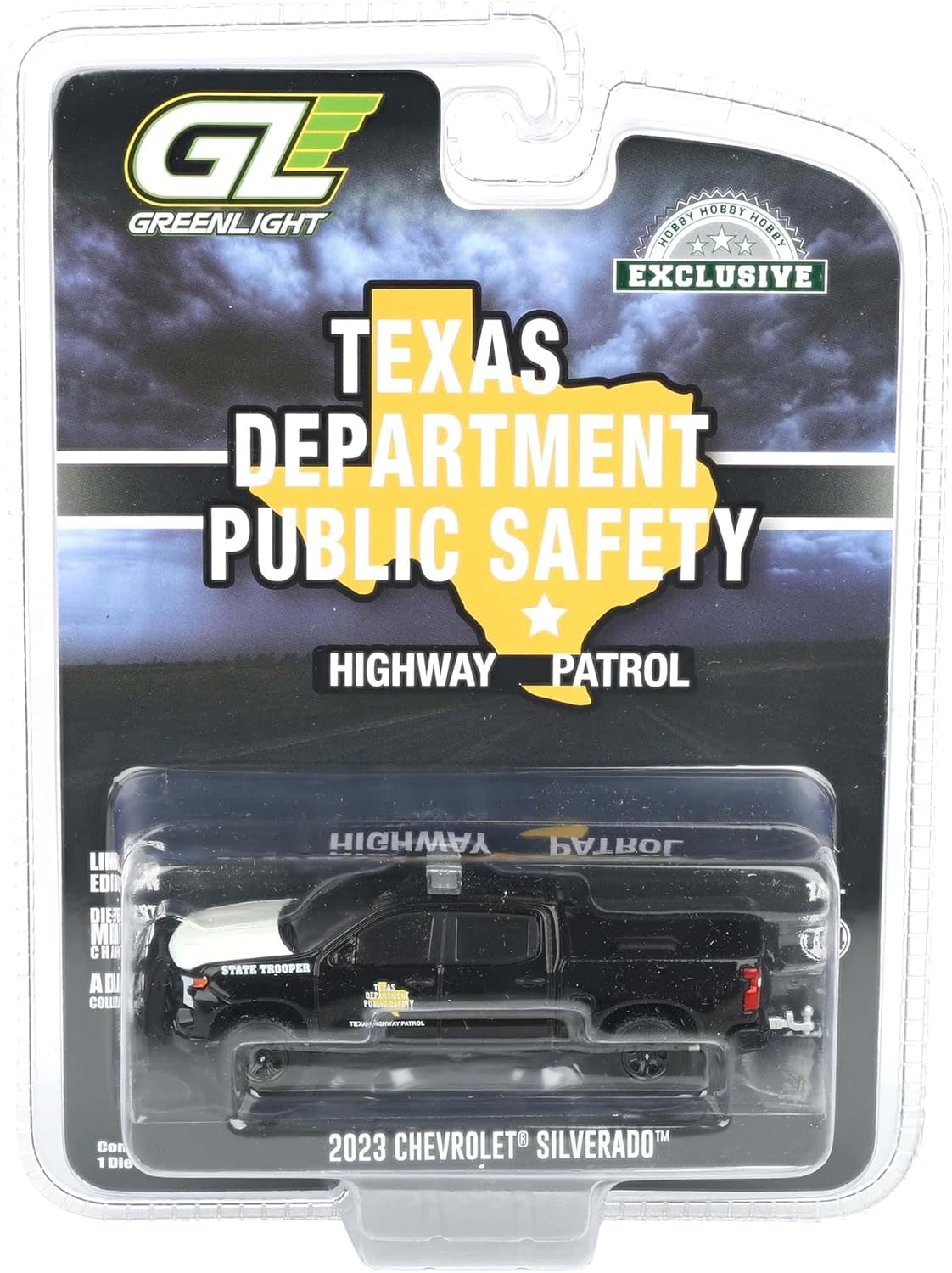 Greenlight Collectibles 30543 1:64 Scale Hot Pursuit - 2023 Chevy Silverado - Texas Department of Public Safety (Hobby Exclusive)