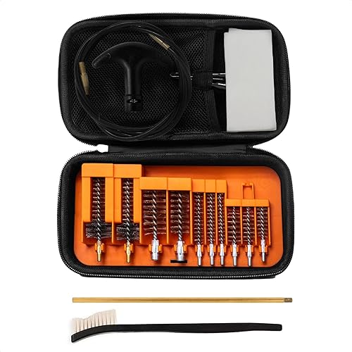 Kit de limpieza de cañón multi-calibre GRITR para pistola, rifle y escopeta - 12GA/20GA/.27/.44/.45 Cal/9mm - Juego de suministros para limpieza de