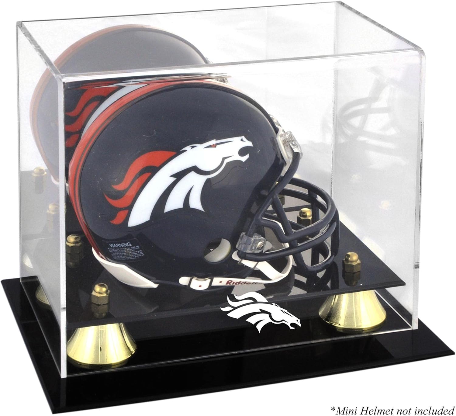 Denver Broncos Mini Helmet Display Case - Football Mini Helmet Free Standing Display Cases ''Case Only''