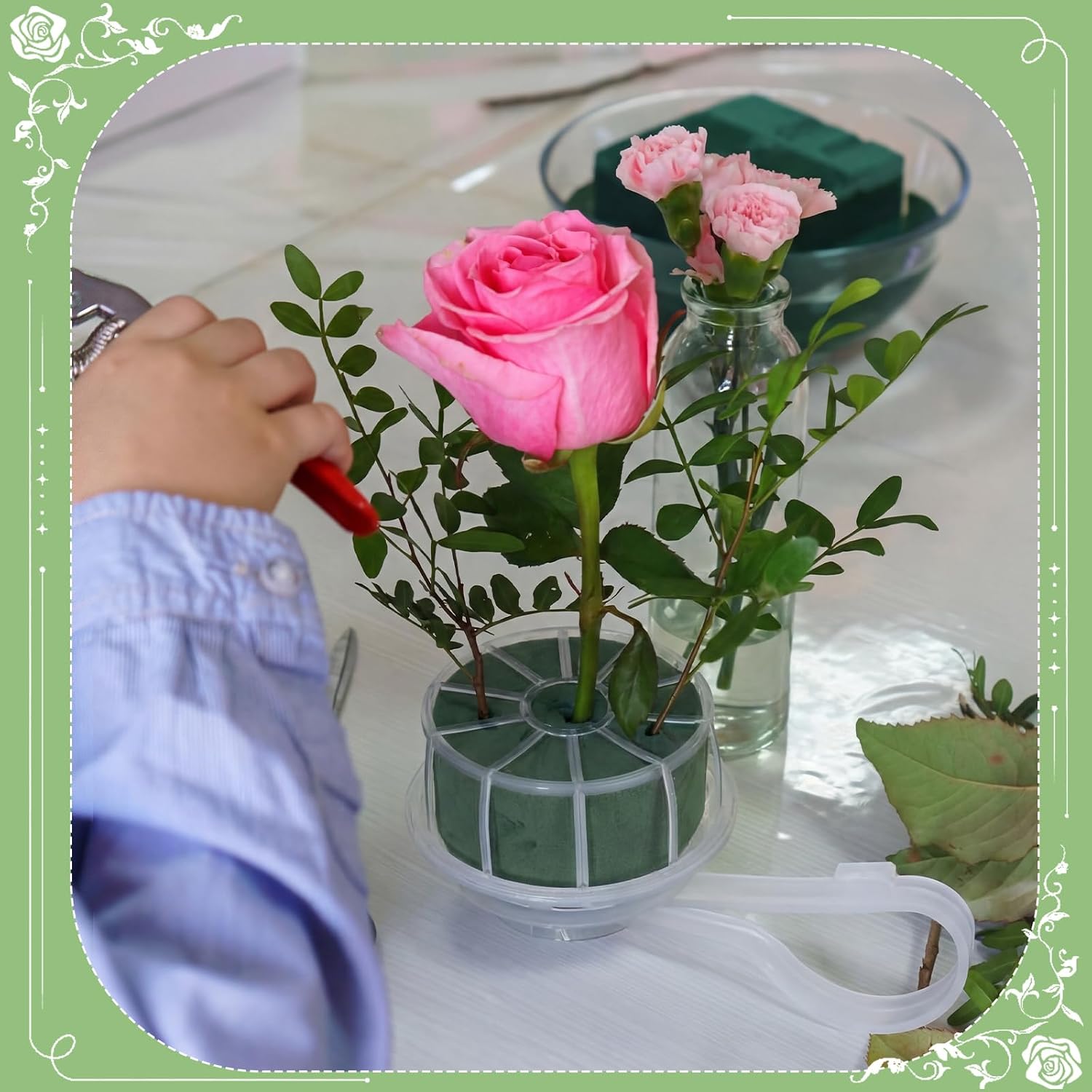 Ferrochef 2 Pcs Wedding Bouquet Holder, Bridal Foam Floral Handle Holder