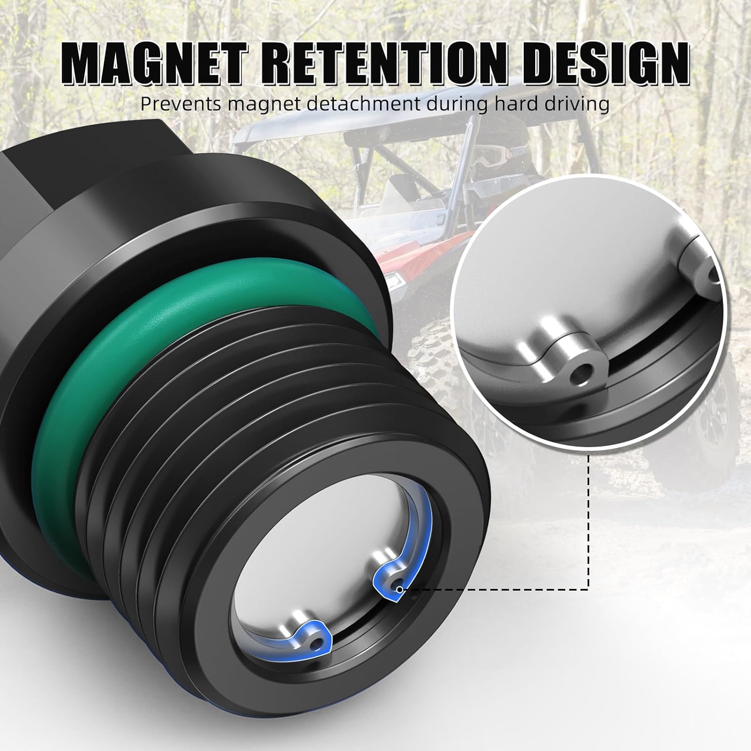 NICECNC Enigne Cover Oil Filler Cap and Front Differential Screw Kit Compatible with Polaris RZR 4 900 2017-2018, RZR RS1 2019-2020, See Fitments