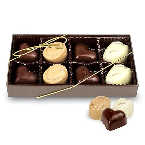 Caja de regalo de chocolate pequeña  Surtido de trufas gourmet  Incluye chocolates en forma de corazón  8 piezas