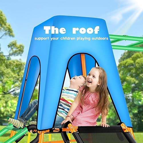 Miniatura 2 de Juguetes de escalada al aire libre para niños, juegos de columpios para patio trasero, equipo de juego al aire libre todo en uno para niños con