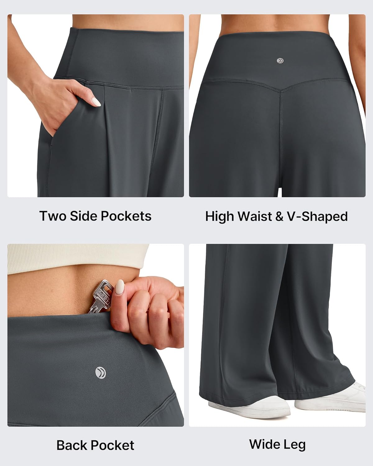 G4Free BareFeel High Stretch Wide Leg Pants for Women Soft High Waisted Pleated Casual Pants with Pockets 28"/30"/32" - Image 2