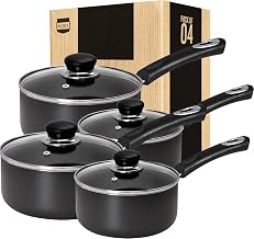 KICHLY 1 and 2 Quart Nonstick Saucepan Set, Kitchen Cookware with Glass Lid