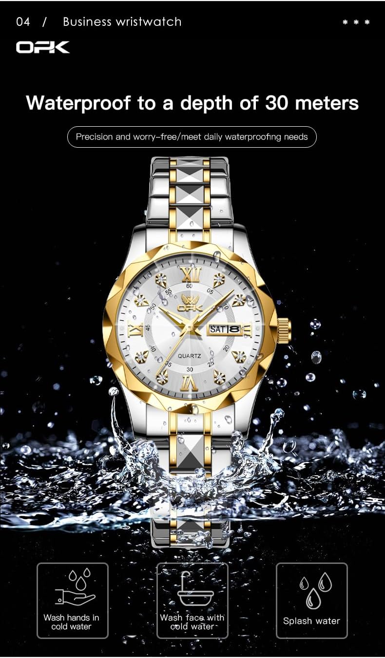 OPK Women Watches Business Dress Female Watch Stainless Steel Easy to Read Small Ladies Wrist Watch Luminous Waterproof Lady Watches