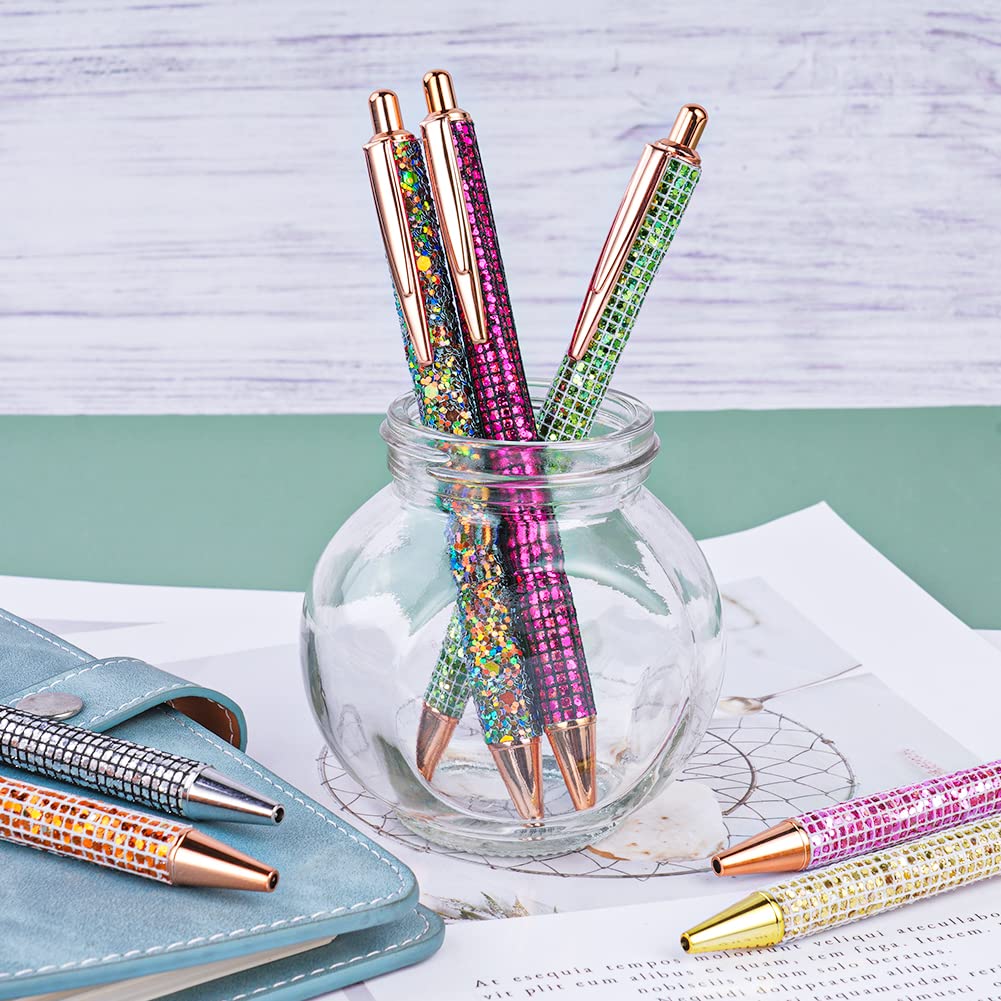 OSDUE 7 Pcs Ballpoint Pens, Metal Retractable Pretty Journaling Pens, Comfortable Writing Pens - Image 4