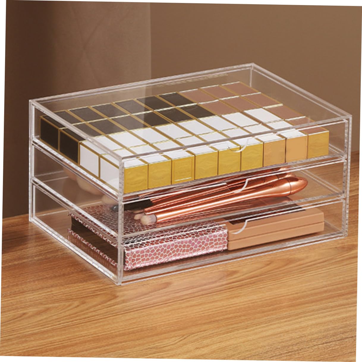 VICASKY Organizer Strati in Acrilico Trasparente Scatola Portaoggetti per Trucchi e Cosmetici Organizzatore da Scrivania per Piccoli Articoli