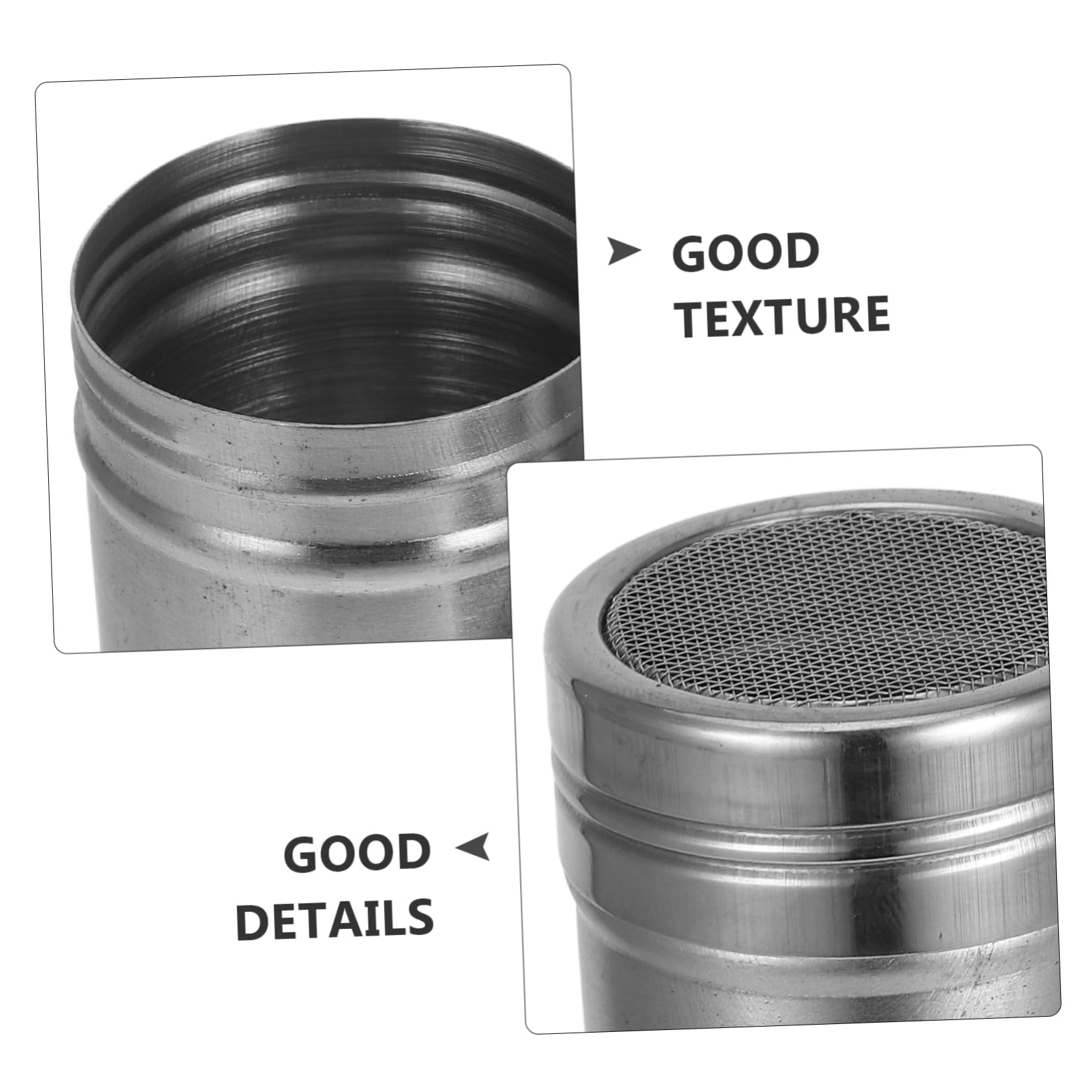 Garneck Set of 2 Kitchen Seasoning Bottles Stainless Steel Mesh Shakers Stencil for Salt Sugar Flour Baking