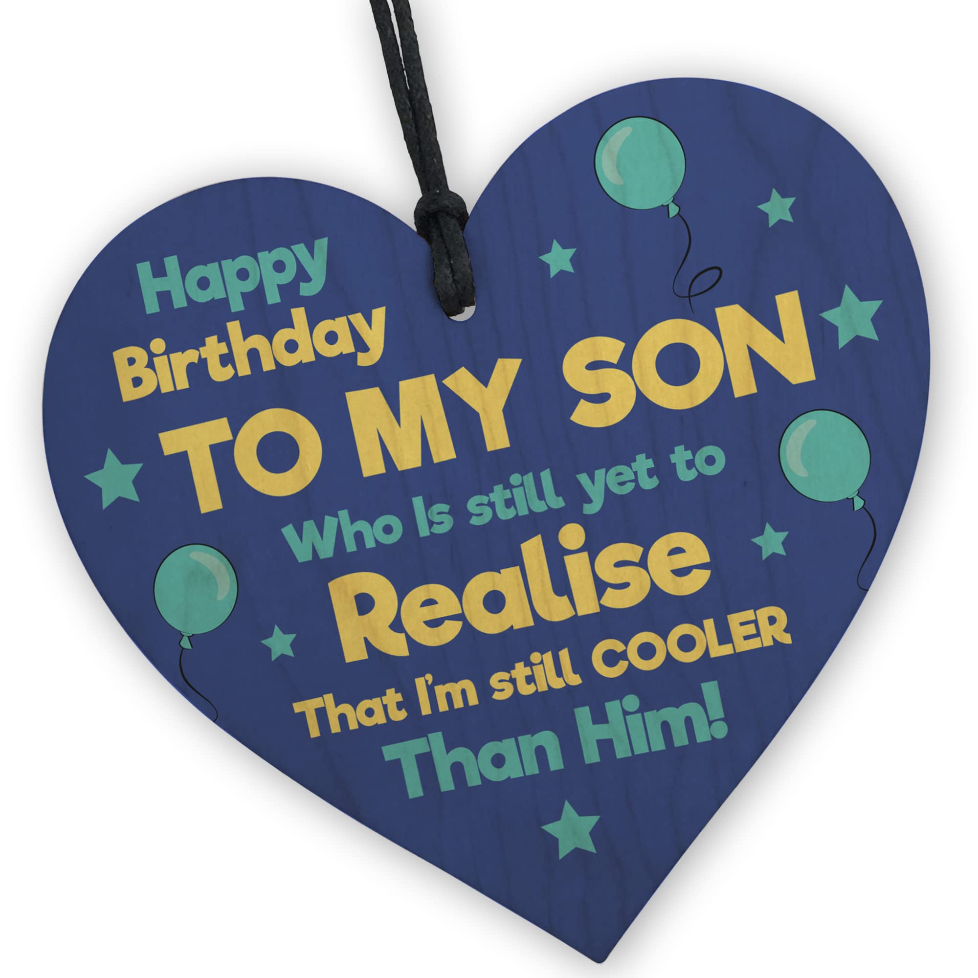 Red Ocean Funny 18th 21st 30th Birthday Gift For Son From Mum Wood Heart Funny Gift For Son Birthday Son Birthday Gift Joke Gift