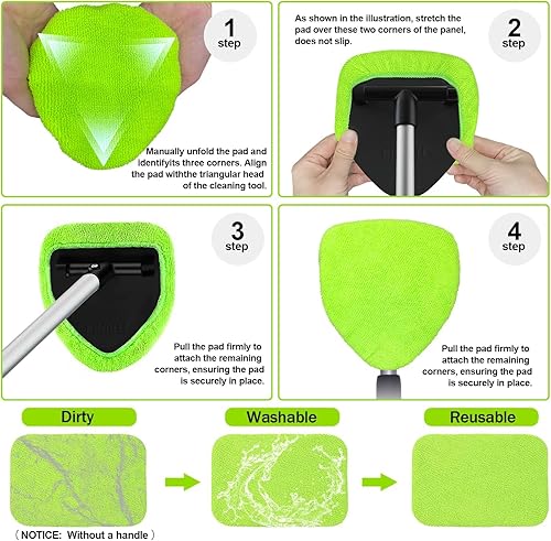 Miniatura 2 de XINDELL - Paquete de 5 almohadillas de microfibra  Funda de repuesto para herramientas de limpieza de parabrisas Xindell. Almohadillas triangulares