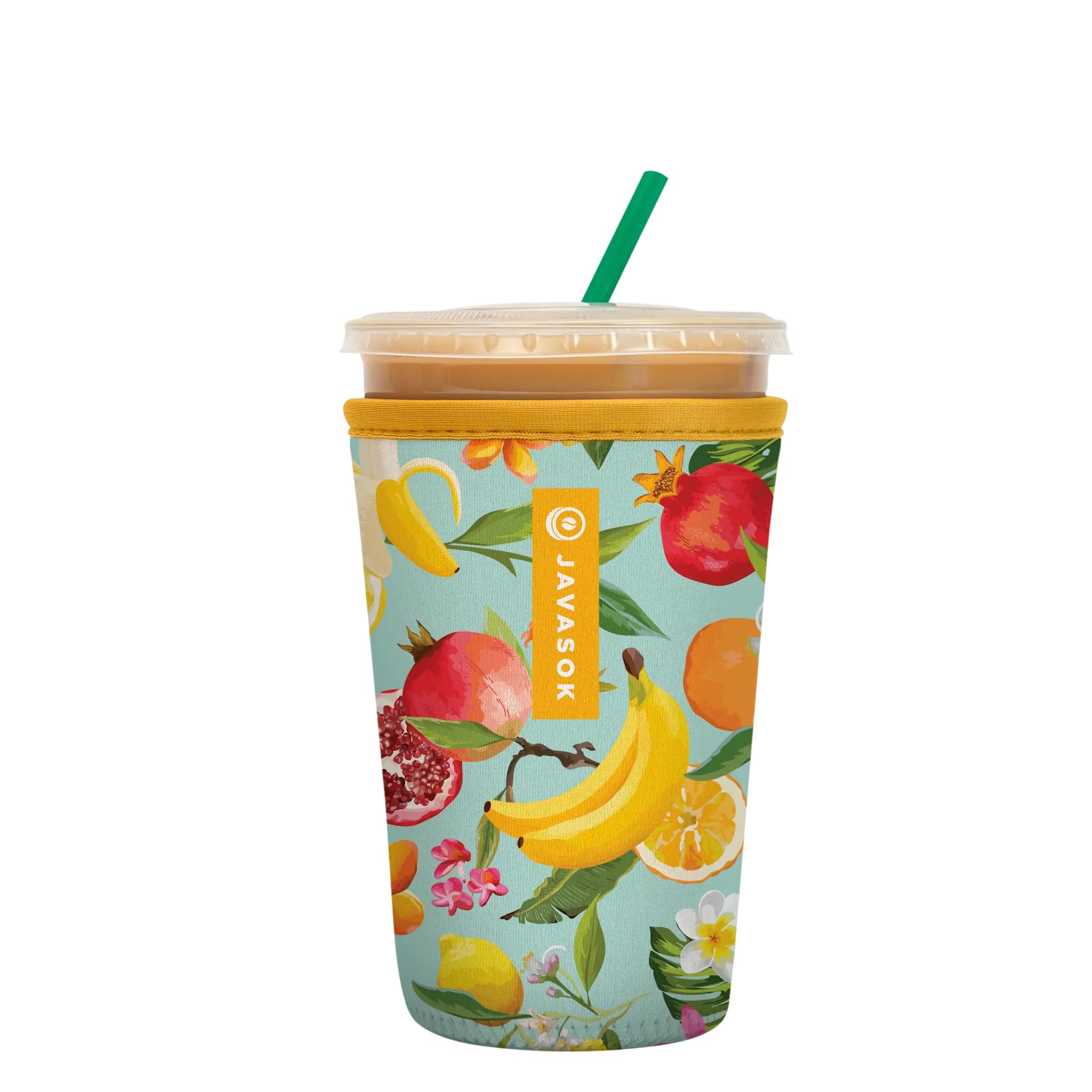 Sok It JavaSok Iced Coffee &amp; Cold Soda Insulated Neoprene Cup Sleeve (Paradise Punch, Medium: 22-28oz)