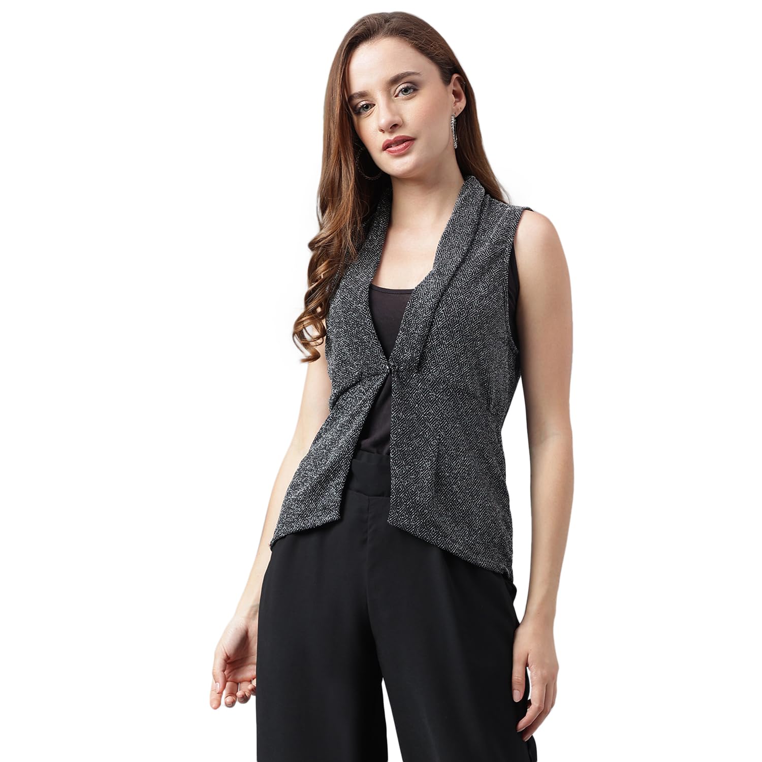 latin quarters Women Sleeveless Black Shrug-picture-11
