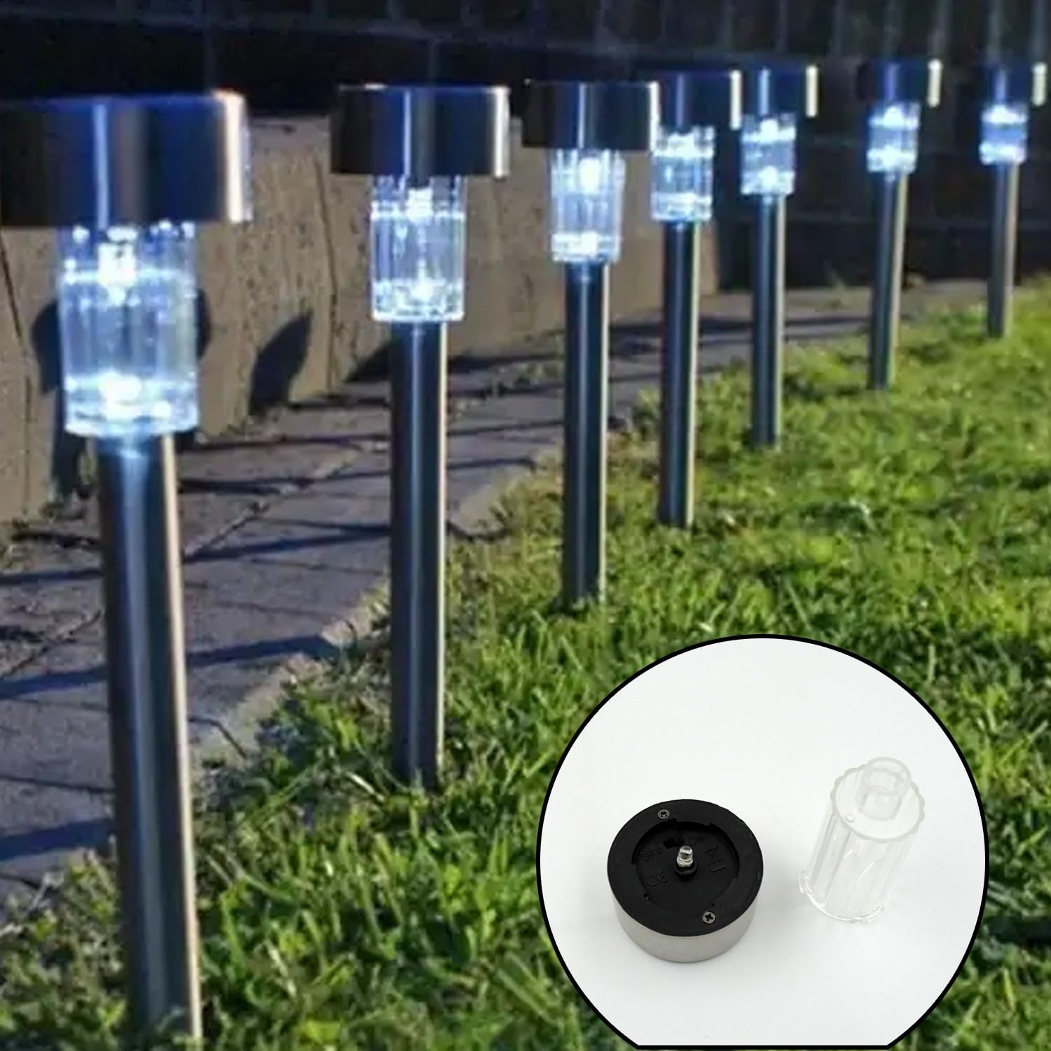 Hyronix Solar Panel Led Spike Spot Light Landscape Garden Yard Path Lawn Outdors Solar Lamps, Waterproof Outdoor Decorative Landscape Lights for Garden, Patio, Yard, Walkway 2