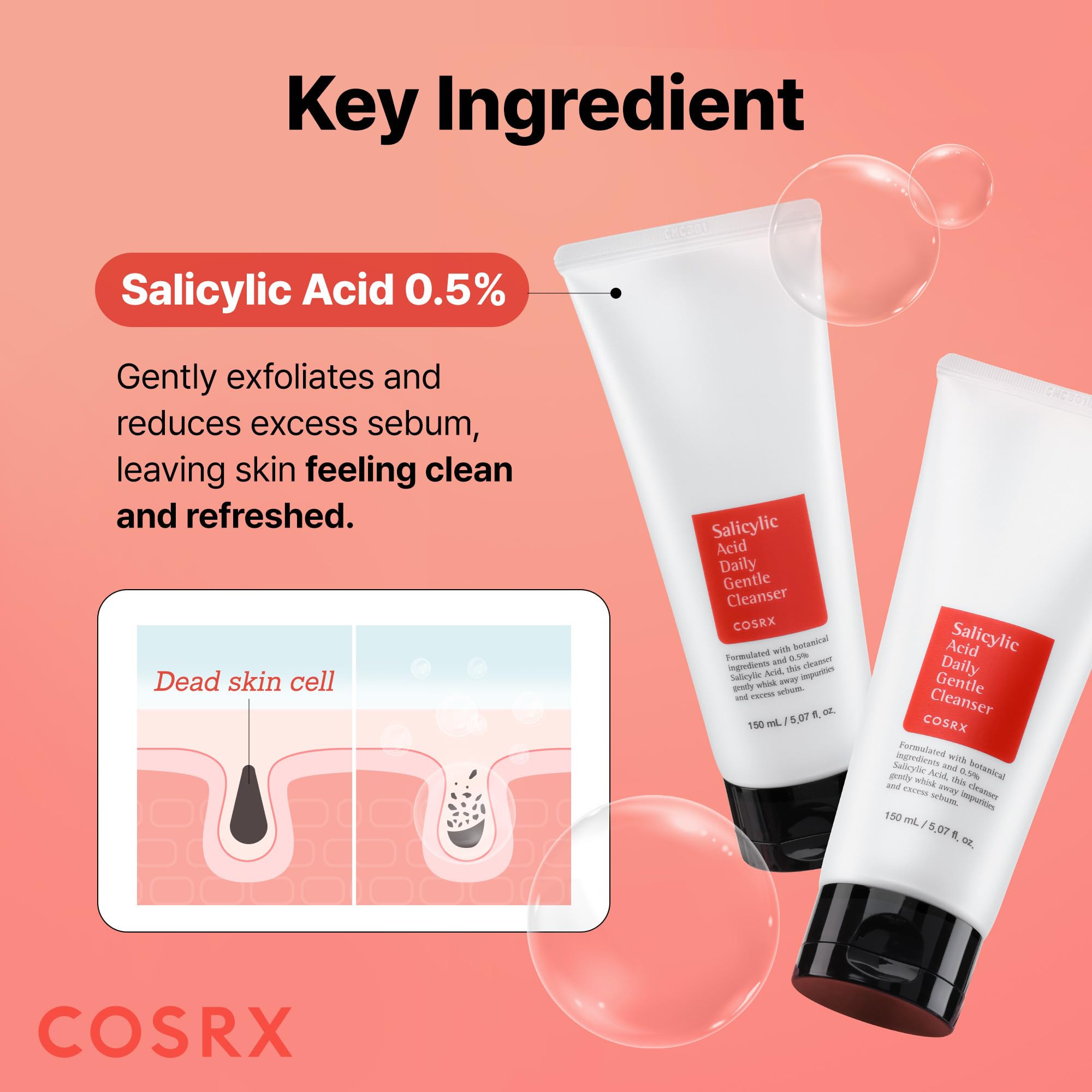 Amazon | COSRX サリチルデイリージェントルクレンザー 150mL | コース
