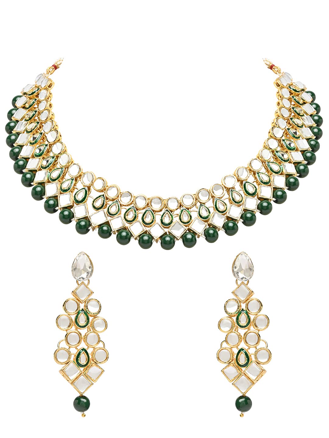 I Jewels 18K Gold Plated Traditional Kundan & Pearls Choker Necklace Jewellery Set with Earrings for Women and girls(IJ362G) (B0BQ6NB78J) Amazon Price History, Amazon Price Tracker