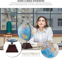 Vista 7 de Waypoint Geographic Pacific Plus Globe, globo de mundo de estilo océano azul de 12 pulgadas, globo de referencia actualizado para decoración