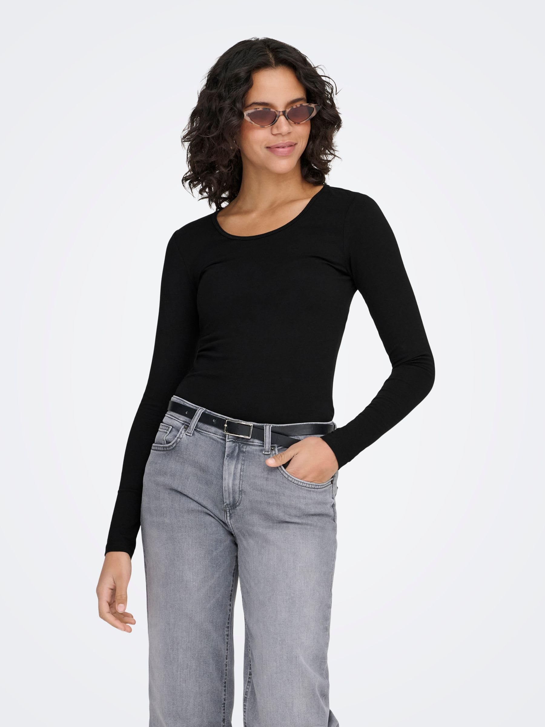 ONLY Onllive Love New Ls O-Neck Top Noos, T-Shirt à Manches Longues Femme
