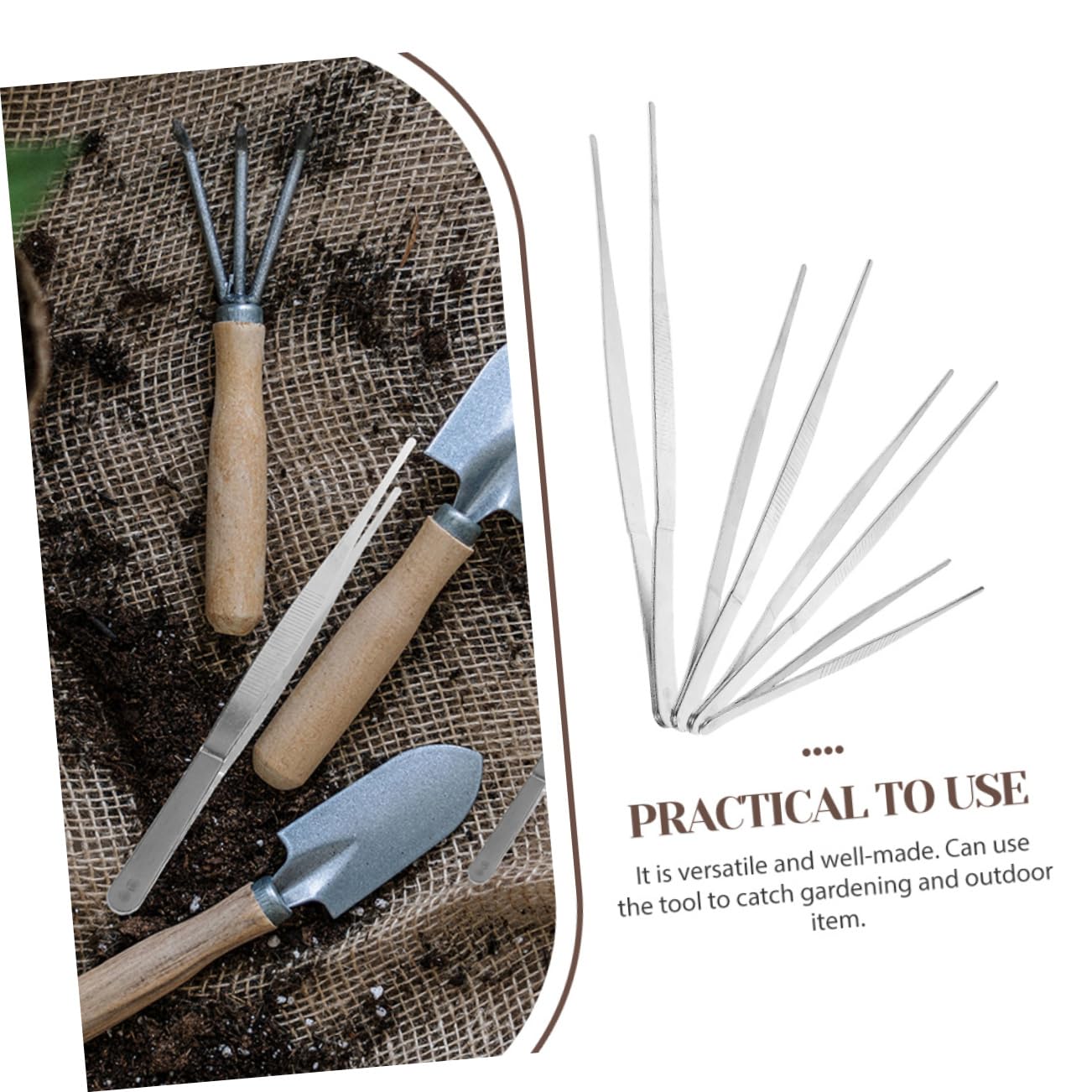 BEBEMOKO Multi-use Professional Stainless Steel Tweezers Set for Gardening Home and Special Occasions