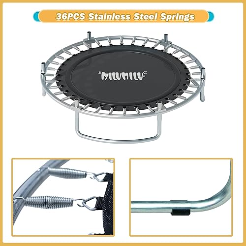 Miniatura 5 de 60" Indoor Outdoor Trampoline for Kids,MILUMILU Mini Baby Trampoline with Safety Enclosure Net, Basketball Hoop, Jumping Mat - Birthday Gifts for