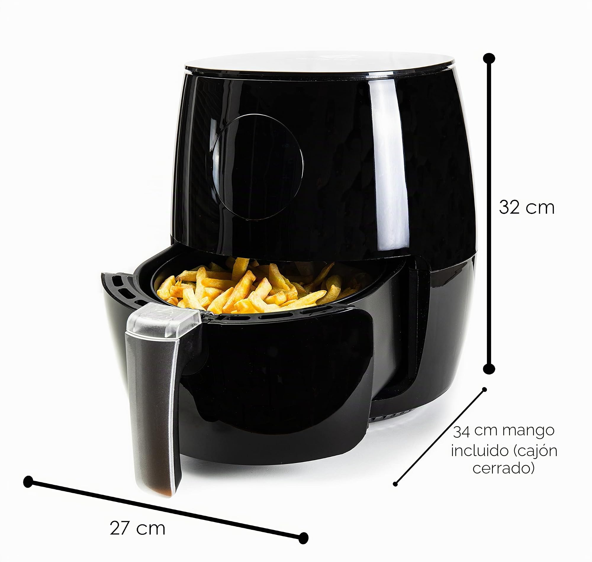 Family Care Freidora sin Aceite 3,5 Litros, Air Fryer, 1500W, 6 Programas, Pantalla LED Táctil, Tiempo y Temperatura regulable, Sin BPA/PFOA, Fácil Limpieza