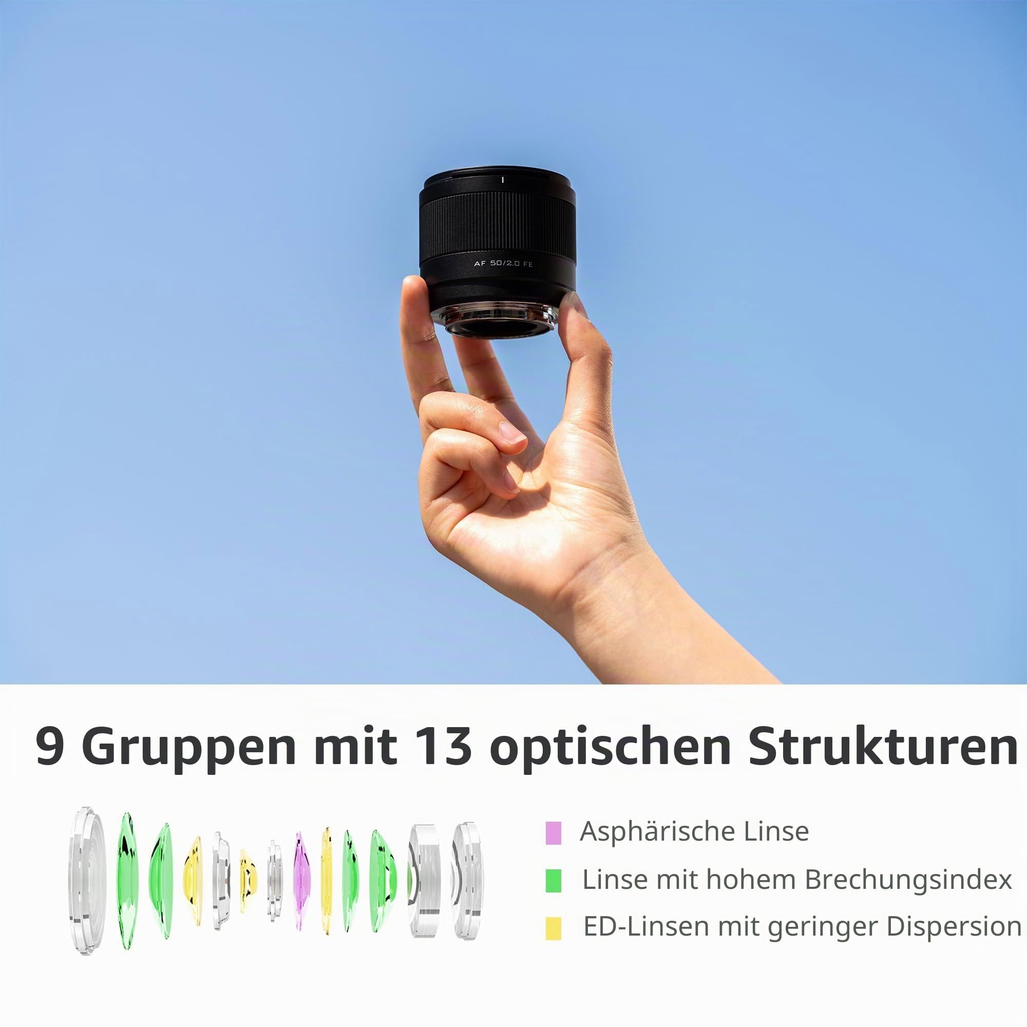 VILTROX AF 50 mm F2 Kameraobjektiv, Vollbild, Autofokus, geringes Gewicht (für Sony FE)