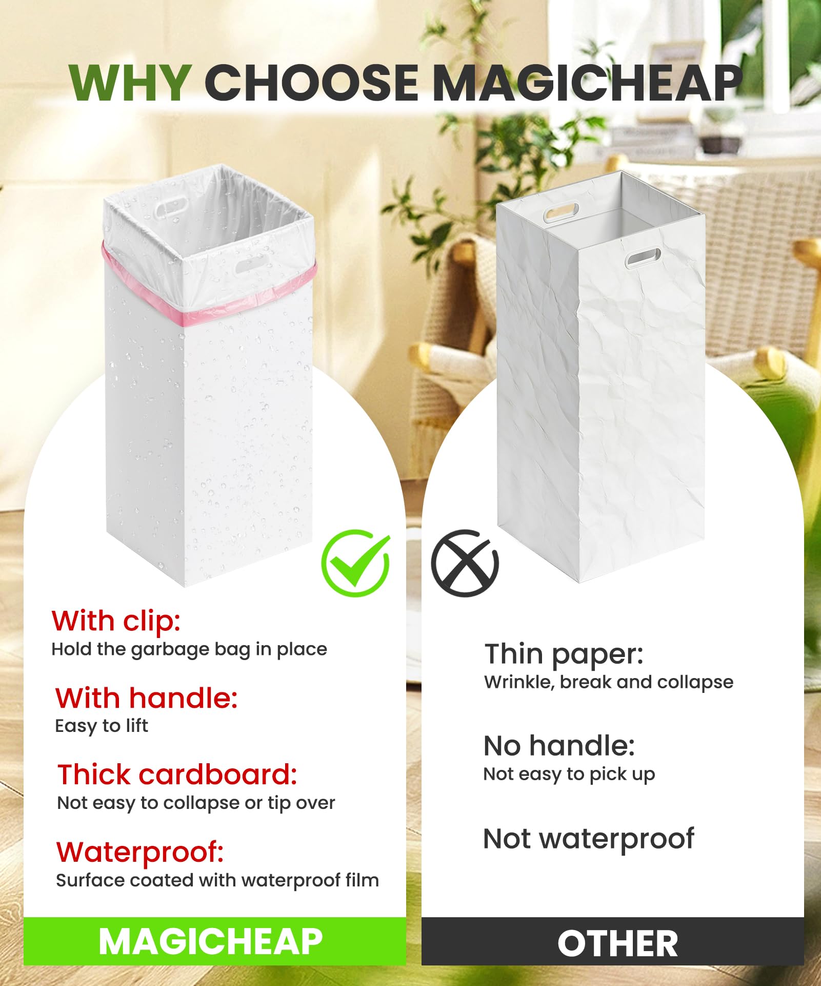 Magicheap 30 Gallon Disposable Trash Cans - 4 Pack -2 Magicheap 30 Gallon Disposable Trash Cans - 4 Pack -2